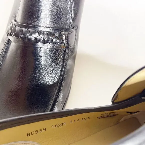 NEW Vintage Nunn Bush 10.5M Black Moc Toe Loafers Leather Dress Shoes - Picture 7 of 8